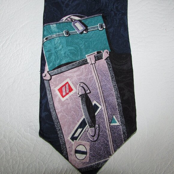 BOSA Tennis Themed Silk Tie - Picture 3 of 6